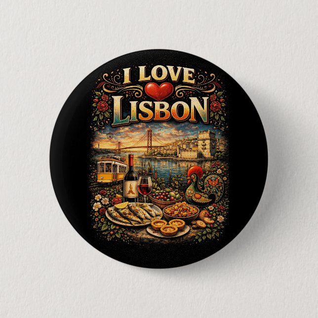 Jag älskar Lissabon Knapp (Framsida)