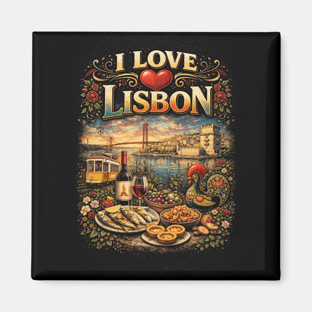 Jag älskar Lissabon Magnet (Framsidan)