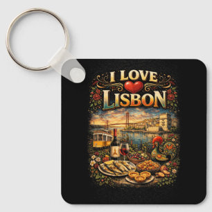 Jag älskar Lissabon Nyckelring