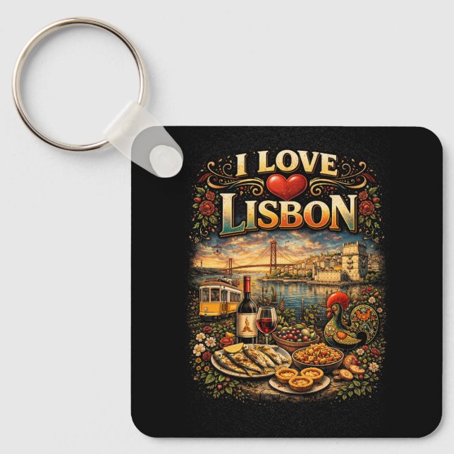 Jag älskar Lissabon Nyckelring (Framsida)