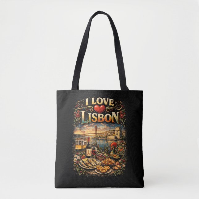 Jag älskar Lissabon Tygkasse (Framsida)