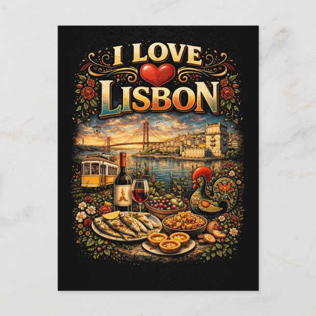 Jag älskar Lissabon Vykort (Framsida)