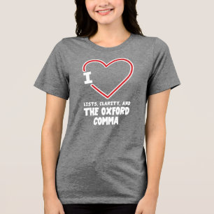 Jag älskar listor Tydlighet och Oxfordkomma Gramma T Shirt