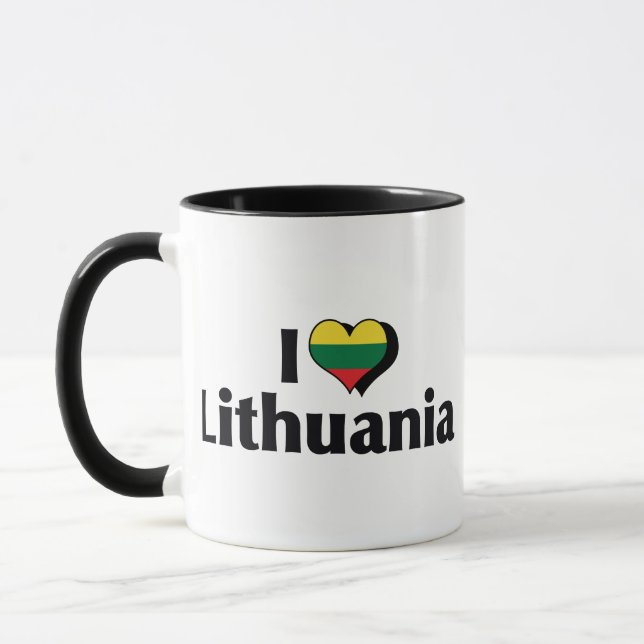 Jag älskar Litauen Flagga Mugg (Vänster)