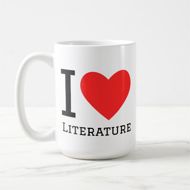 Jag älskar litteratur kaffemugg (Vänster)
