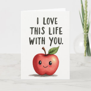 Jag älskar livet med dig Happy Apple Card Kort