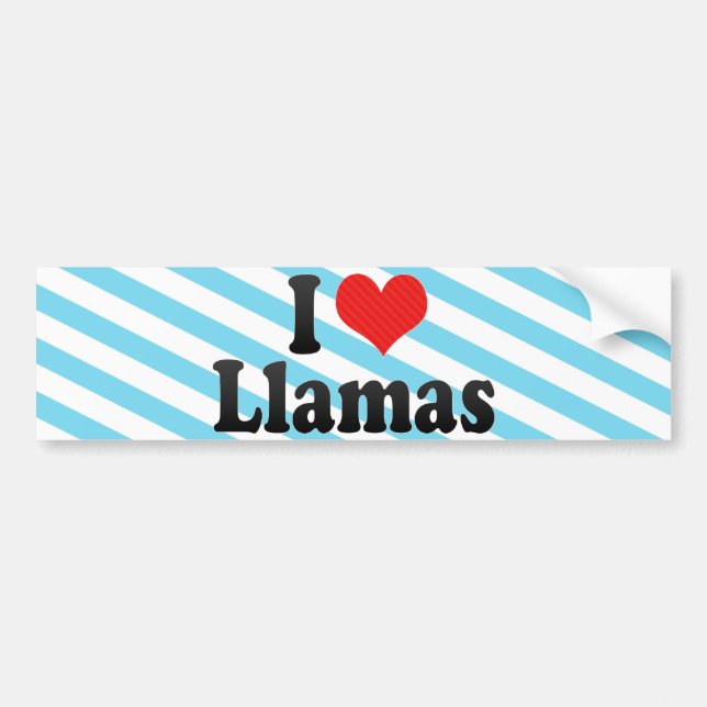 Jag älskar Llamas Bildekal (Framsidan)