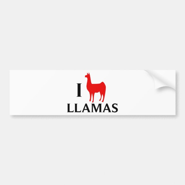 Jag älskar Llamas Bildekal (Framsidan)
