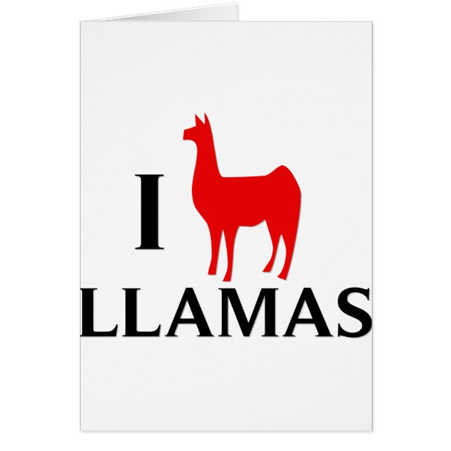 Jag älskar Llamas Hälsningskort (Framsidan)