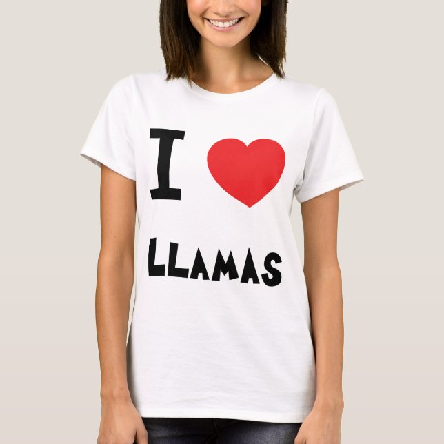 Jag älskar Llamas T-shirt (Framsida)