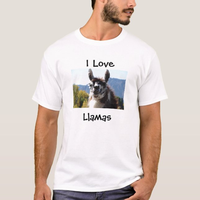 Jag älskar Llamas Tee Shirt (Framsida)