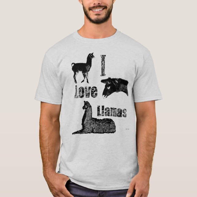 Jag älskar Llamas Tee Shirt (Framsida)