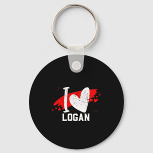 Jag älskar Logan Jag hjärtat Logan Nyckelring