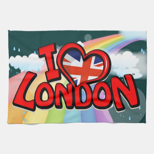 Jag älskar London Kökshandduk (Horisontell)