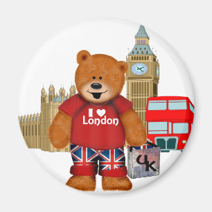 Jag älskar London - nalle Magnet