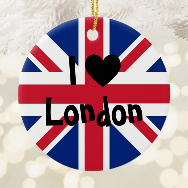 Jag älskar London-ornament Julgransprydnad Keramik (I Love London Ornament)