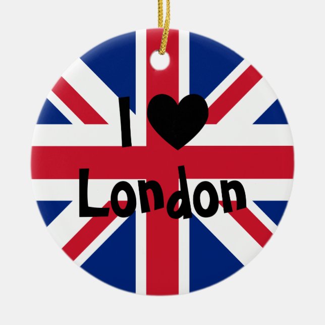 Jag älskar London-ornament Julgransprydnad Keramik (Framsidan)