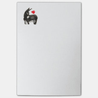 Jag älskar Longears den blygsamma åsnan Post-it Block