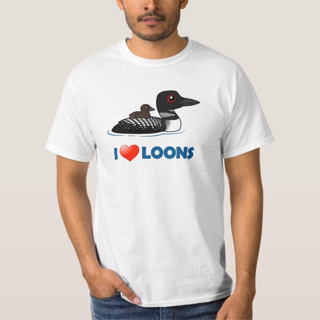 Jag älskar Loons Tee Shirt (Framsida)