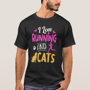 Jag älskar löpning Katt Kvinnlig Löpare T Shirt