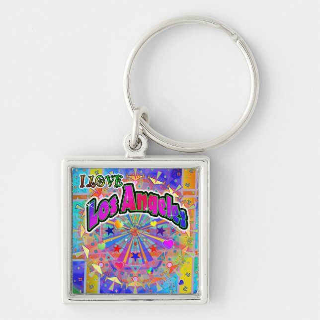 Jag ÄLSKAR Los Angeles Cosmic Unity Nyckelring (Framsidan)