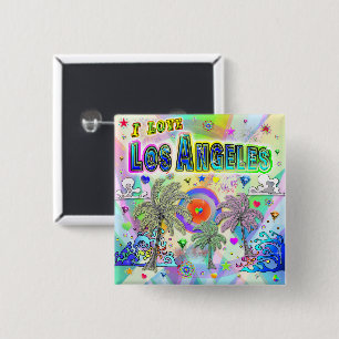 Jag ÄLSKAR Los Angeles Deep Dream-knapp Knapp
