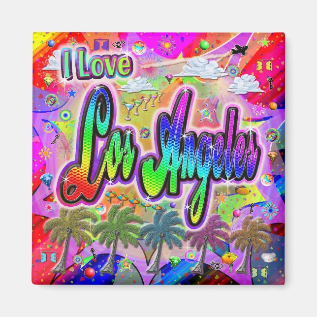 JAG ÄLSKAR Los Angeles Vista Express Magnet (Framsidan)