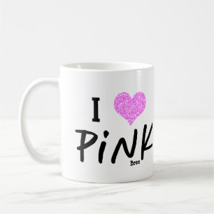 Jag älskar Love Pink Personlig Chic Anpassad Kaffemugg