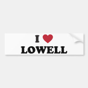 Jag älskar Lowell Massachusetts Bildekal