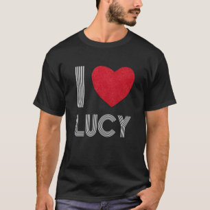Jag älskar Lucy Pojkvän Hjärta Vintage Födelsedag T Shirt