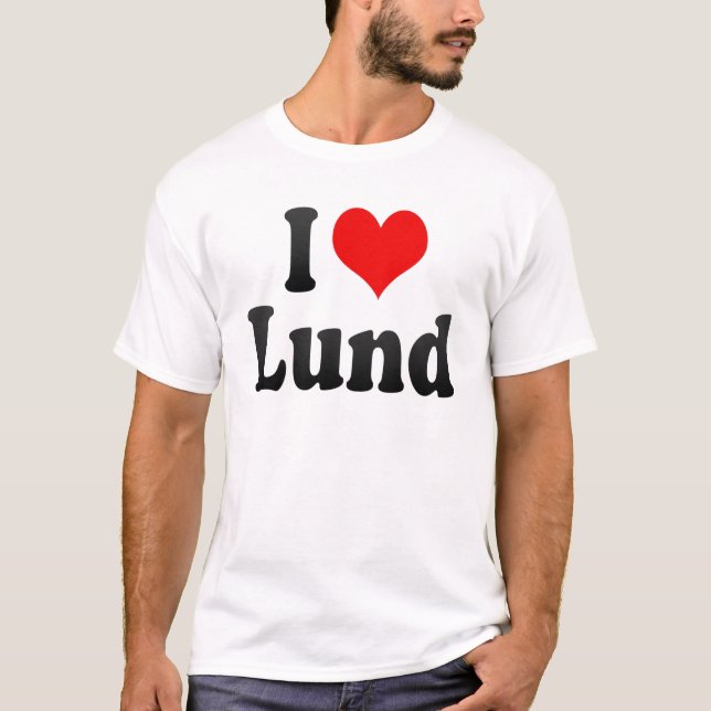 Jag älskar Lund, sverige. Jag Alskar Lund, sverige Tee Shirt (Framsida)