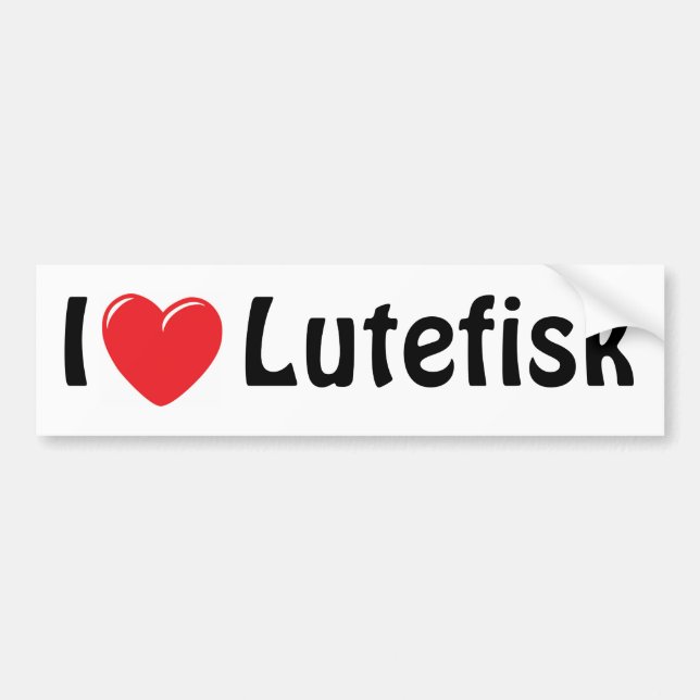 Jag älskar Lutefisk Bildekal (Framsidan)