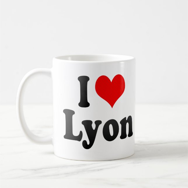 Jag älskar Lyon, frankrike Kaffemugg (Vänster)