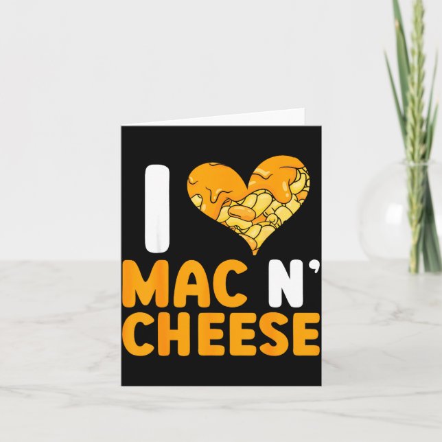 Jag älskar Mac N' Cheese Rolig Mac Och Ost  Kort (Framsida)