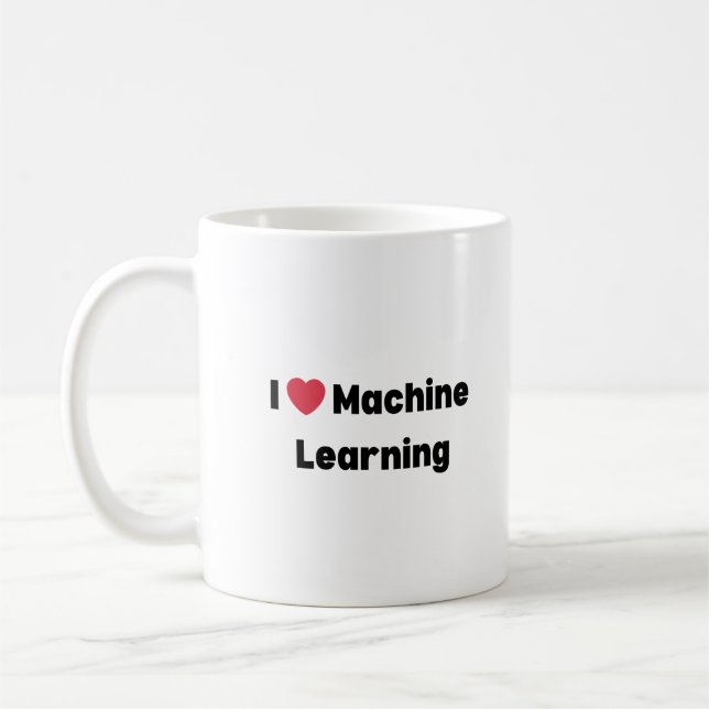 Jag älskar Machine Learning-mugg – Perfekt present Kaffemugg (Vänster)
