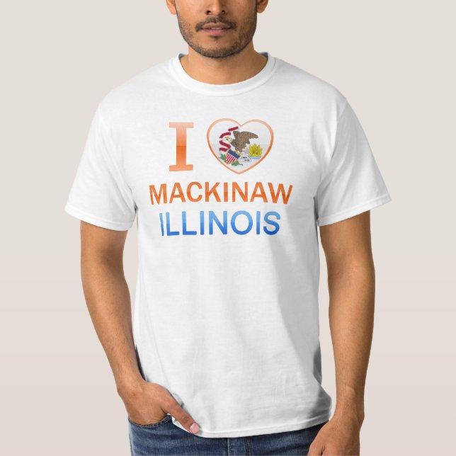 Jag älskar Mackinaw, IL T-shirt (Framsida)