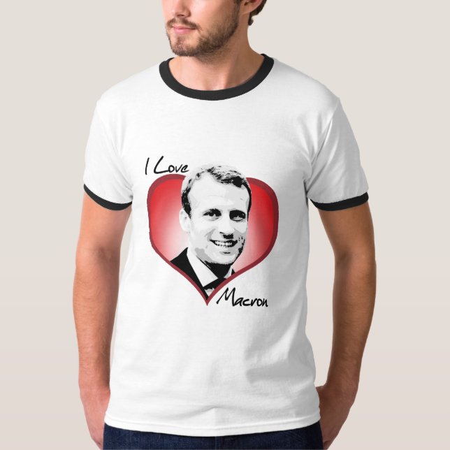 Jag älskar Macron - Tee Shirt (Framsida)