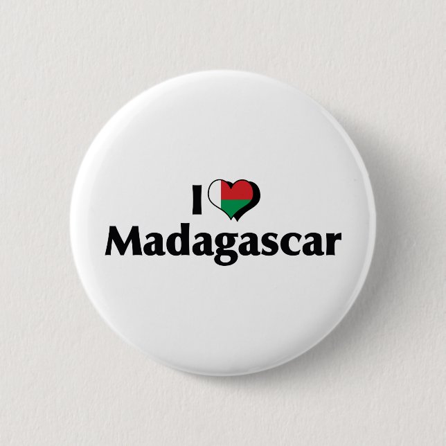 Jag älskar Madagaskar flagga Knapp (Framsida)