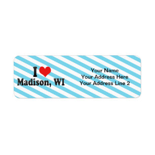 Jag älskar Madison, WI Returadress Etikett