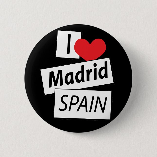Jag älskar Madrid Spanien Knapp (Framsida)