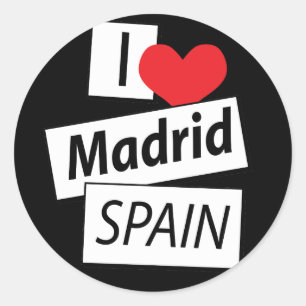 Jag älskar Madrid Spanien Runt Klistermärke