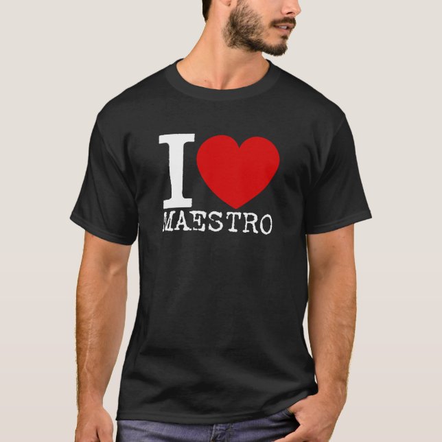 Jag älskar maestroen (vit) t-shirt (Framsida)
