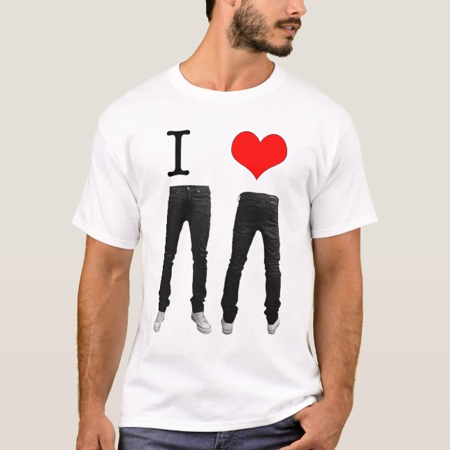 Jag älskar mager jeans tee shirt (Framsida)