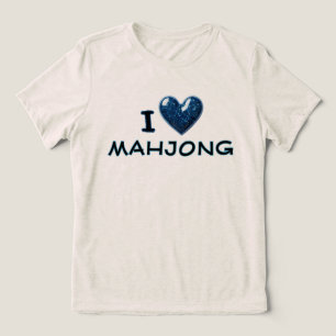 Jag älskar Mahjong Hjärta Anpassad Elegant Mahjong T Shirt