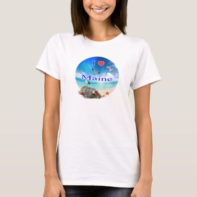 Jag älskar Maine Tee Shirt (Framsida)