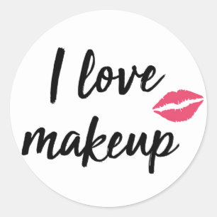 Jag älskar Makeup Runt Klistermärke
