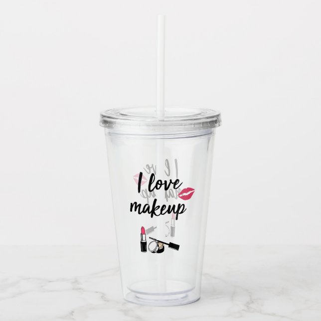 Jag älskar Makeup Take Away Mugg (Framsida)