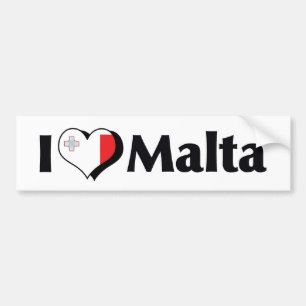 Jag älskar Malta Flagga Bildekal