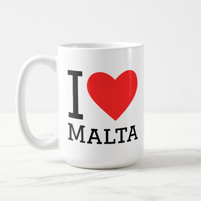 Jag älskar Malta fyrkantig dekal Kaffemugg (Vänster)
