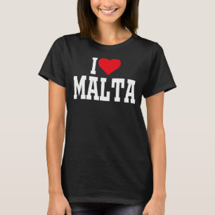 Jag älskar Malta med Röda hjärtat i kärlek Malta T Shirt